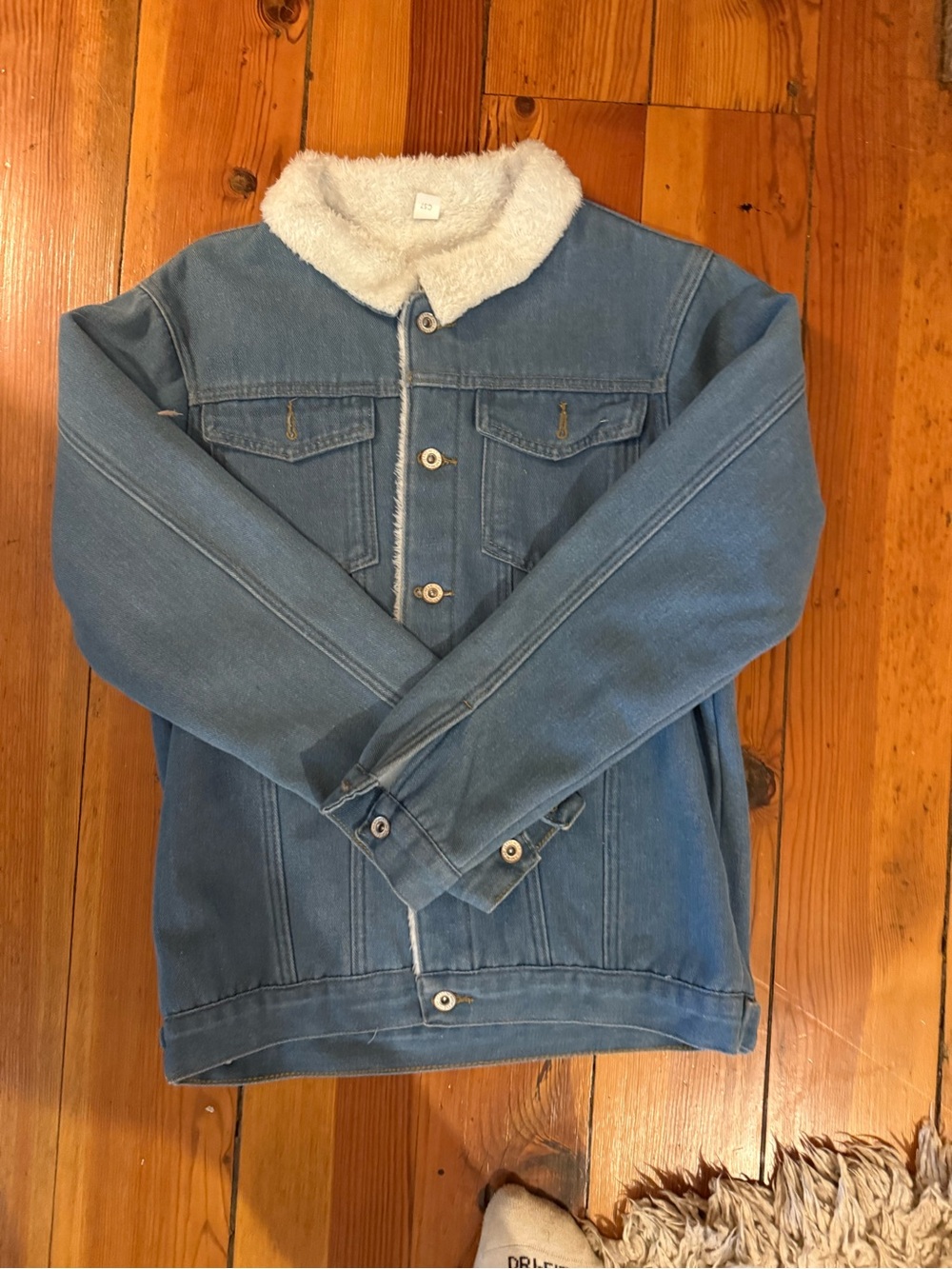 Blue Denim Sherpa Collar Jacket